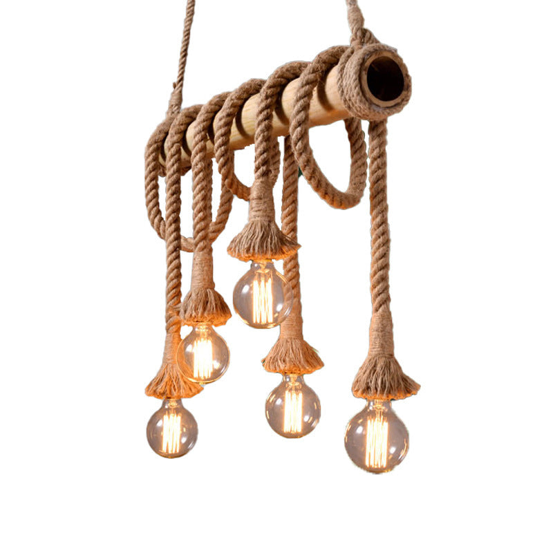 Rynx | IndustrialBamboo - Adjustable Ceiling Lamp with Bamboo and Adjustable Rope