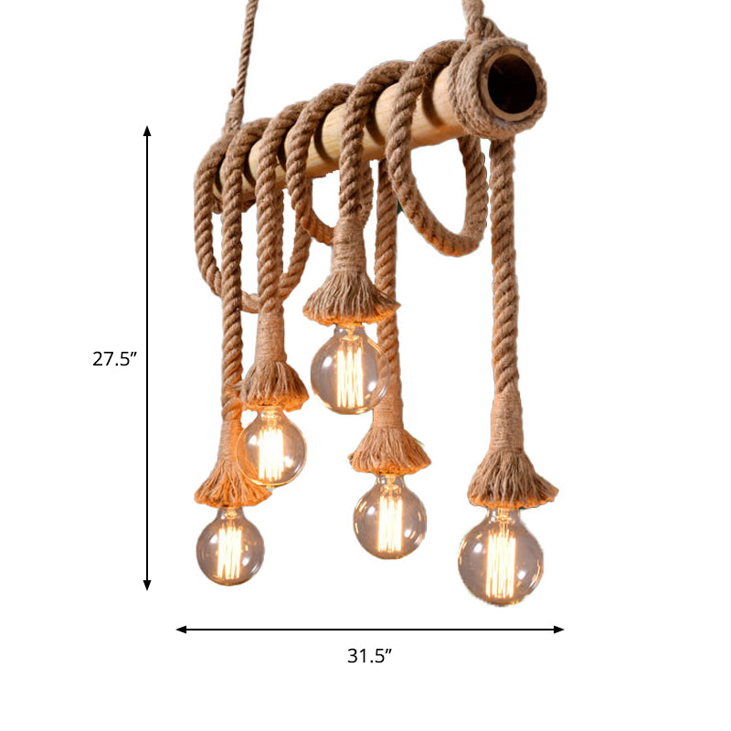 Rynx | IndustrialBamboo - Adjustable Ceiling Lamp with Bamboo and Adjustable Rope