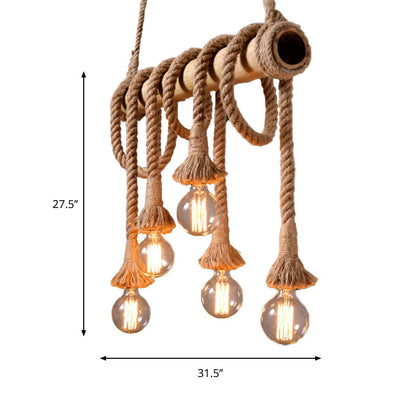 Rynx | IndustrialBamboo - Adjustable Ceiling Lamp with Bamboo and Adjustable Rope
