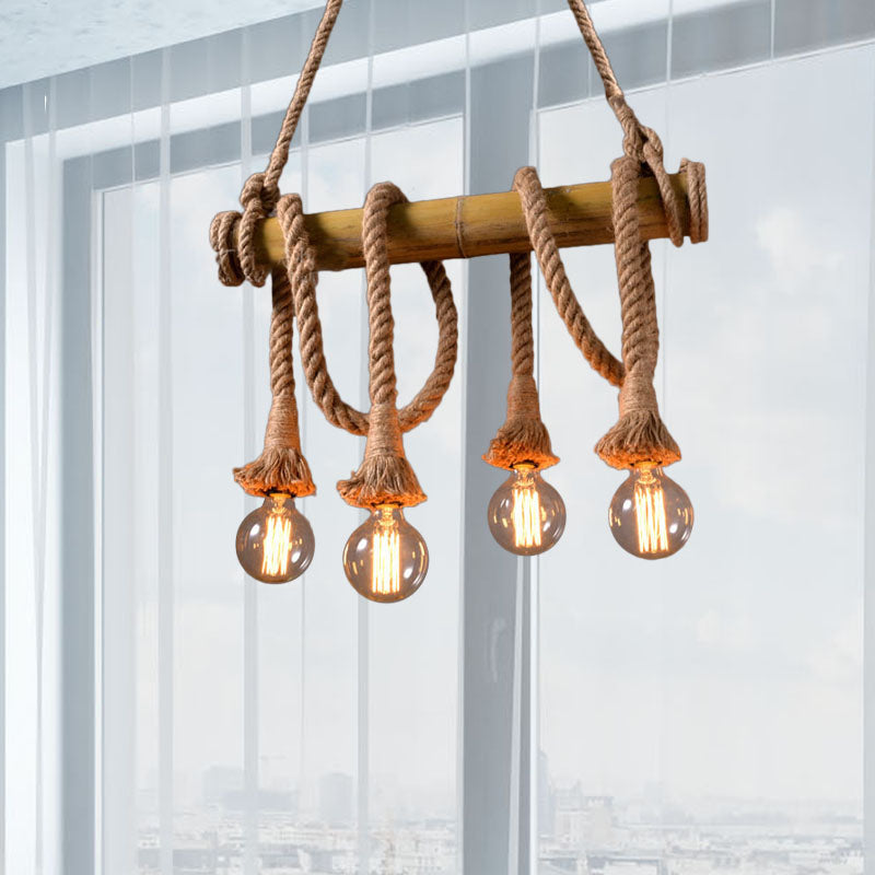 Rynx | IndustrialBamboo - Adjustable Ceiling Lamp with Bamboo and Adjustable Rope