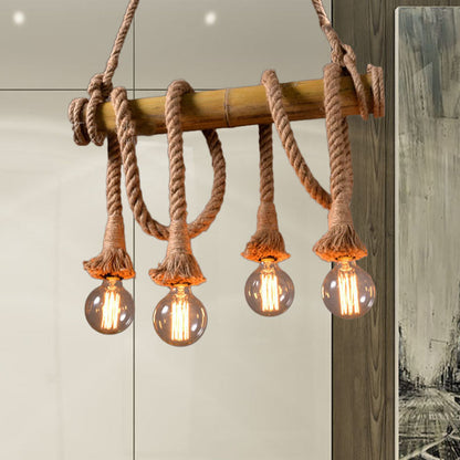 Rynx | IndustrialBamboo - Adjustable Ceiling Lamp with Bamboo and Adjustable Rope