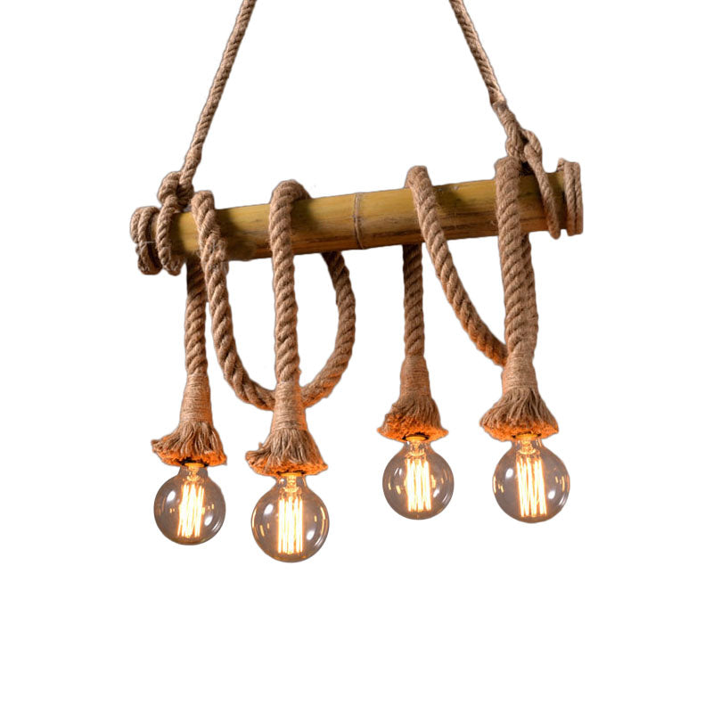 Rynx | IndustrialBamboo - Adjustable Ceiling Lamp with Bamboo and Adjustable Rope