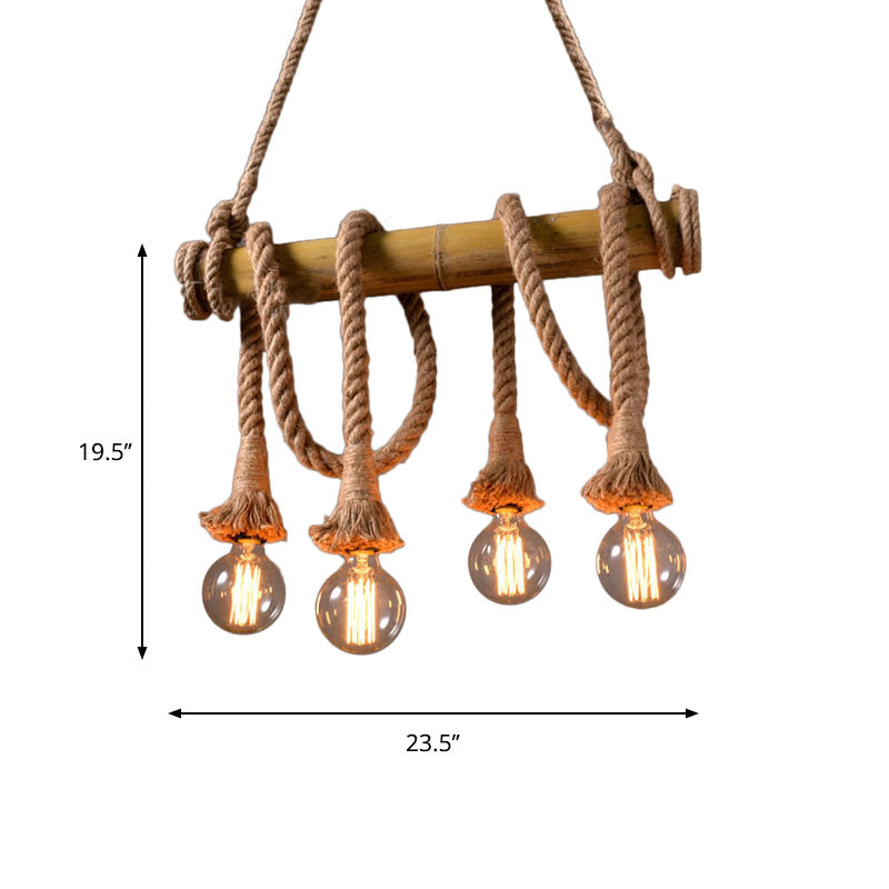 Rynx | IndustrialBamboo - Adjustable Ceiling Lamp with Bamboo and Adjustable Rope