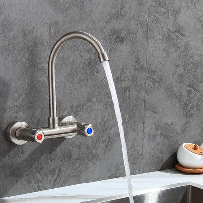 Rynx | Round 2-Handle Bathroom Faucet Single Hole Wall Mounted Bathroom Faucet