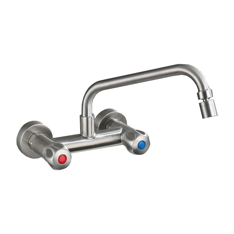 Rynx | Round 2-Handle Bathroom Faucet Single Hole Wall Mounted Bathroom Faucet