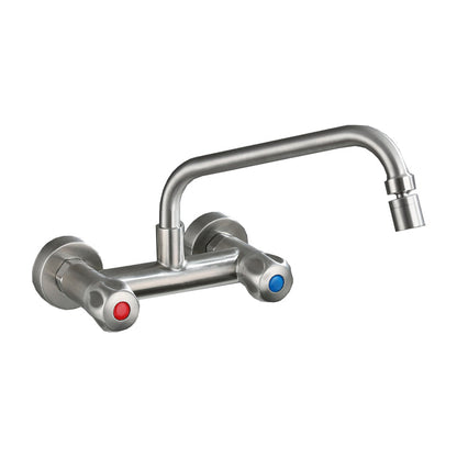 Rynx | Round 2-Handle Bathroom Faucet Single Hole Wall Mounted Bathroom Faucet