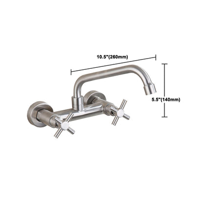 Rynx | Round 2-Handle Bathroom Faucet Single Hole Wall Mounted Bathroom Faucet