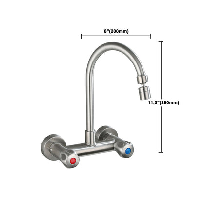 Rynx | Round 2-Handle Bathroom Faucet Single Hole Wall Mounted Bathroom Faucet