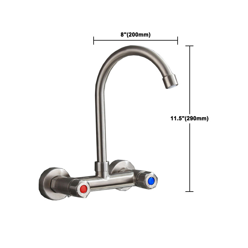 Rynx | Round 2-Handle Bathroom Faucet Single Hole Wall Mounted Bathroom Faucet
