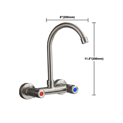 Rynx | Round 2-Handle Bathroom Faucet Single Hole Wall Mounted Bathroom Faucet