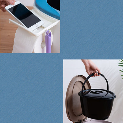 Rynx | Modern Flush Toilet Plastic Round Floor Mounted Toilet Bowl for Bathroom