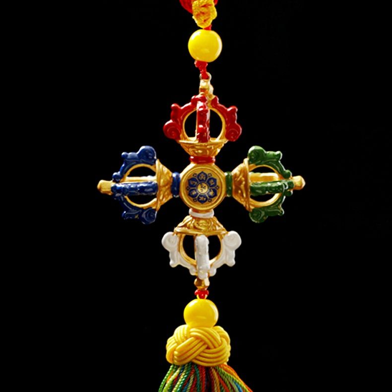 Rynx | Tibetan Ping'an hanging with Tantric Ten Phases Free Spinning Drum, Vajra mortar Bilanheng decorative pendant