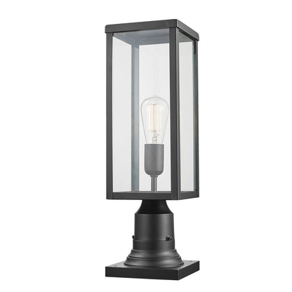 Rynx | Globe Electric 1-Light Outdoor Lamp Post, Matte Black, Clear Glass, Bulb Not Included