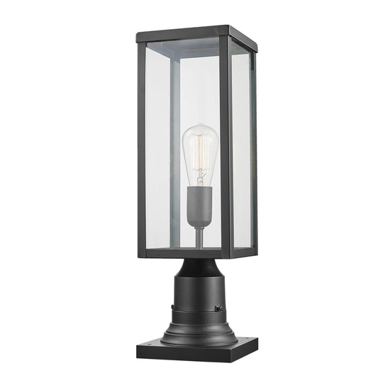 Rynx | Globe Electric 1-Light Outdoor Lamp Post, Matte Black, Clear Glass, Bulb Not Included