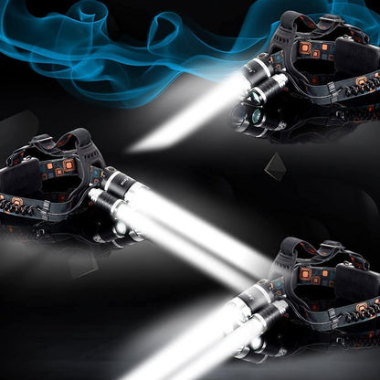 Rynx | Hqdz-Td 20000 Lumen Rechargeable Headlamp - Waterproof, Adjustable Light For Outdoors, Hunting, Camping