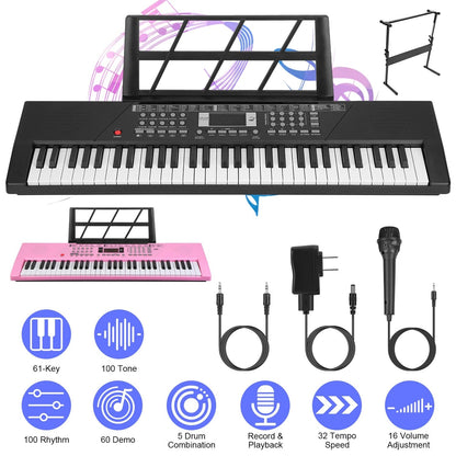 Rynx | 61 Keys Digital Music Keyboard Electronic Piano