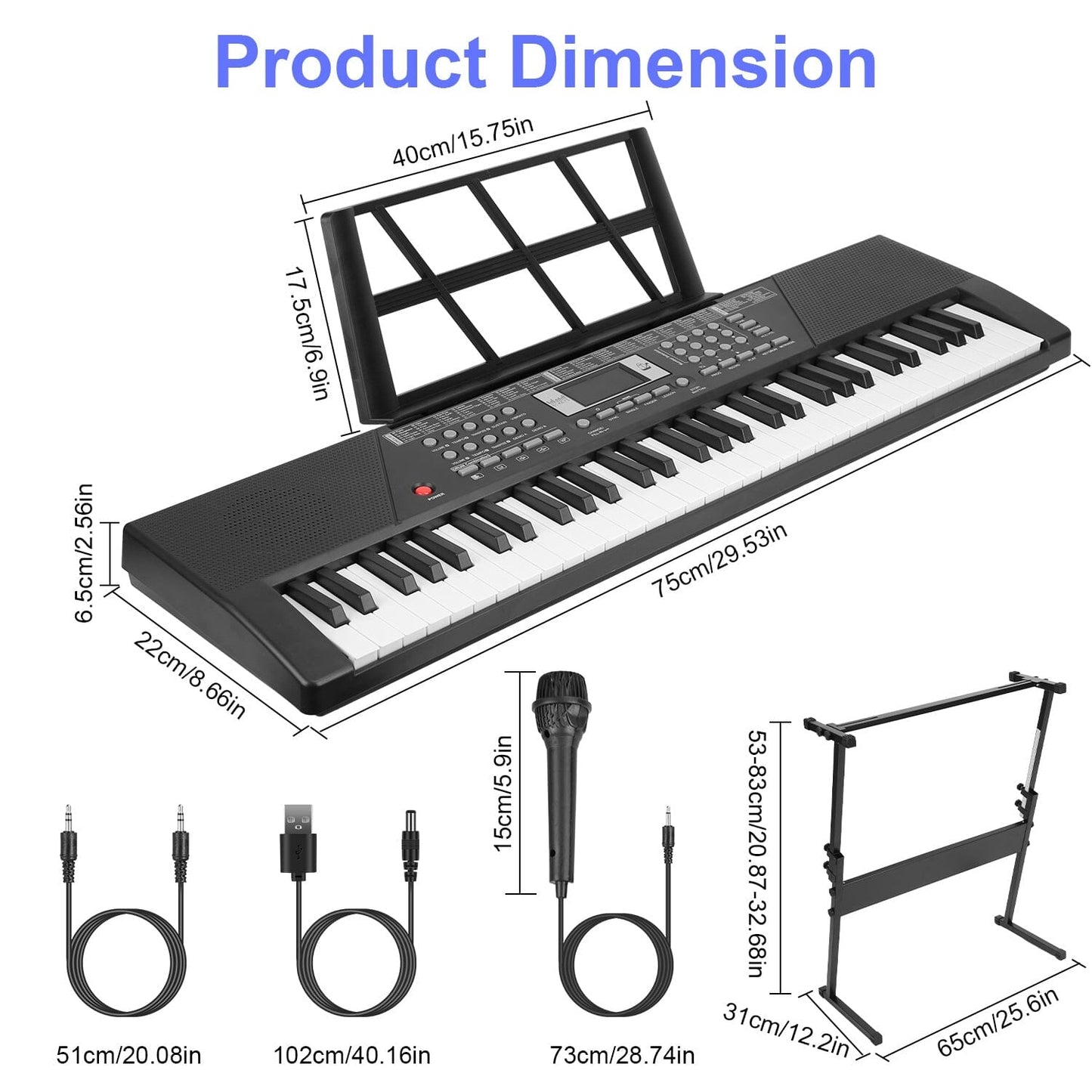 Rynx | 61 Keys Digital Music Keyboard Electronic Piano