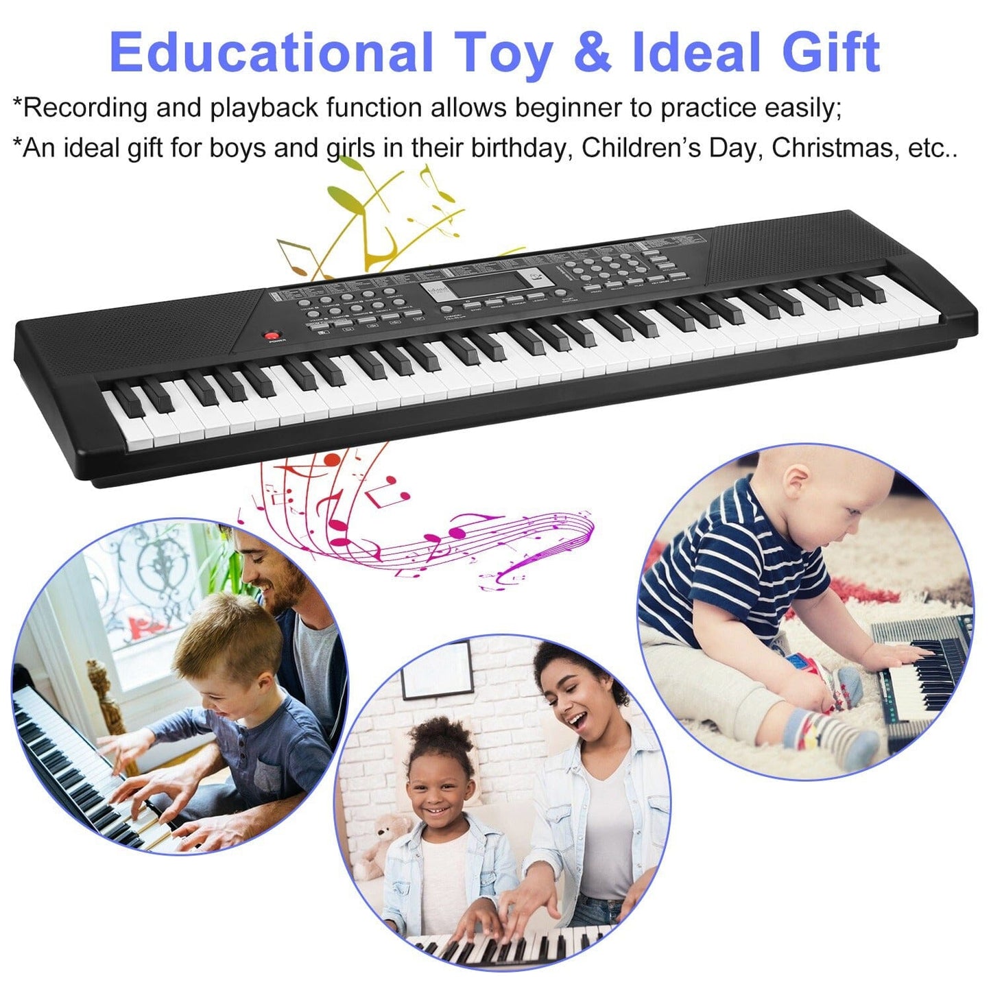 Rynx | 61 Keys Digital Music Keyboard Electronic Piano