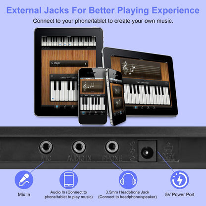 Rynx | 61 Keys Digital Music Keyboard Electronic Piano