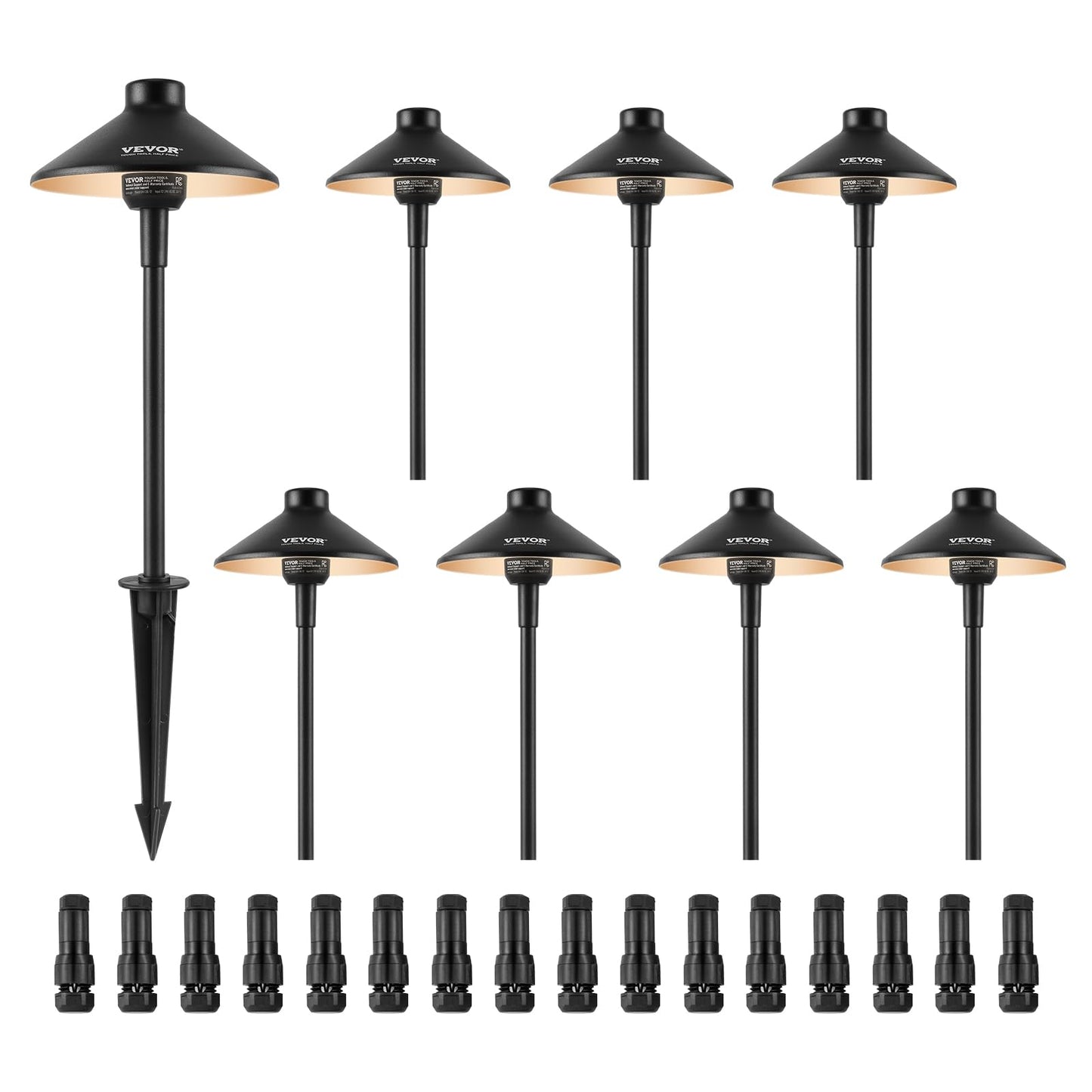 Rynx | Vevor 8 Pack Low Voltage LED Landscape Path Lights, 3W 210Lm, Waterproof, 3000K Warm White