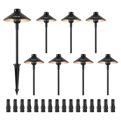 Rynx | Vevor 8 Pack Low Voltage LED Landscape Path Lights, 3W 210Lm, Waterproof, 3000K Warm White