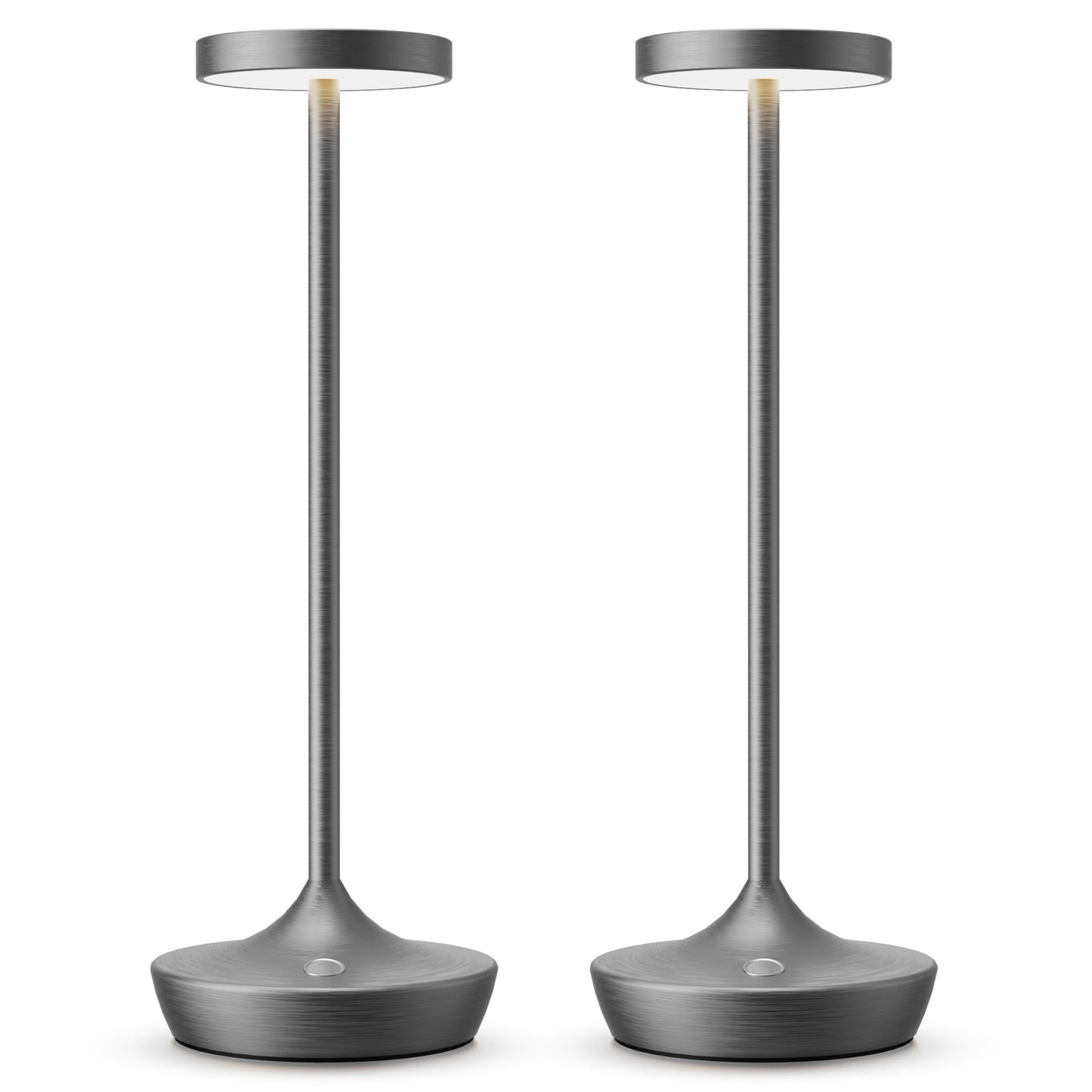Rynx | Sikevht Wireless Table Lamps, 2-Pack LED, 3-Color Dimming, Portable and Waterproof, Gray