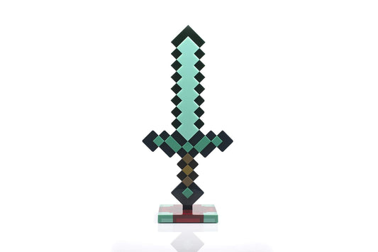 Rynx | Minecraft Diamond Sword 14 Inches Usb Desk Led Night Light - Decorative, Fun, Safe & Fantastic Bed Light Toy For Baby, Boys, Teenagers, Adults & Gamers - Best For Home's Bedroom, Living Room Or Office