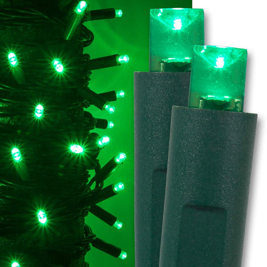 Rynx | Kringle Traditions Green LED Christmas Mini Light Set, 50 Lights, 17 Ft Indoor/Outdoor Green Light Decorations St. Patrick's Day Halloween Decorations, Home Christmas Tree Lights, 4 Spacing
