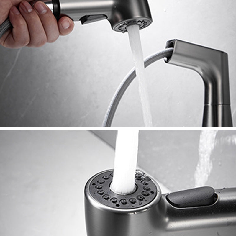 Rynx | 1-handle brushed nickel widespread faucet Single-hole bathroom vessel faucet with brass