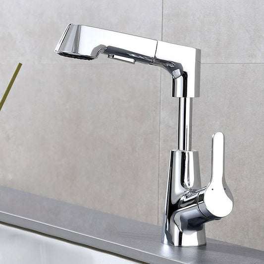 Rynx | 1-handle brushed nickel widespread faucet Single-hole bathroom vessel faucet with brass