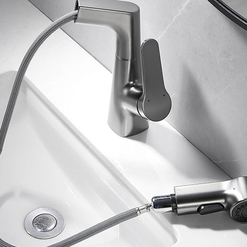 Rynx | 1-handle brushed nickel widespread faucet Single-hole bathroom vessel faucet with brass