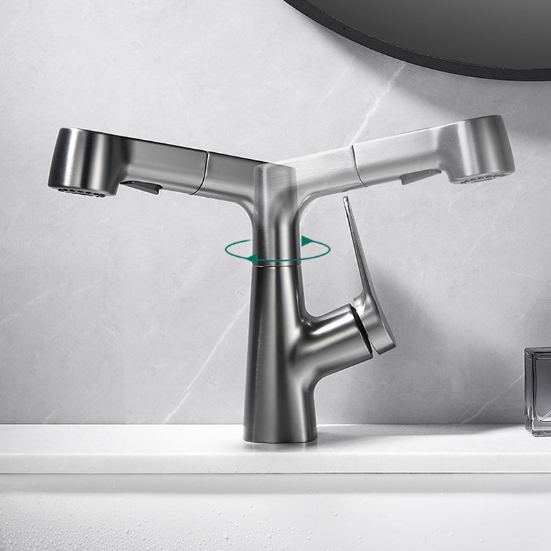 Rynx | 1-handle brushed nickel widespread faucet Single-hole bathroom vessel faucet with brass