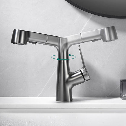 Rynx | 1-handle brushed nickel widespread faucet Single-hole bathroom vessel faucet with brass