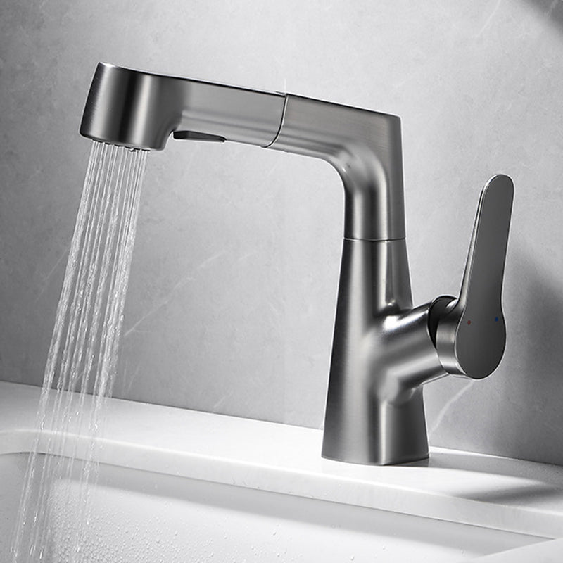 Rynx | 1-handle brushed nickel widespread faucet Single-hole bathroom vessel faucet with brass