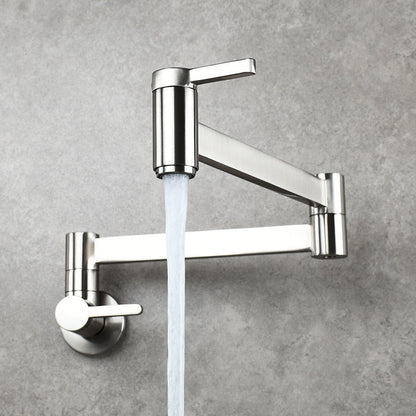 Rynx | 1-handle brushed nickel widespread faucet 1-hole wall-mounted bathroom faucet with brass