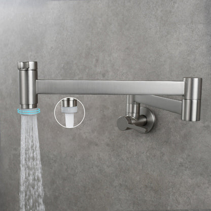 Rynx | 1-handle brushed nickel widespread faucet 1-hole wall-mounted bathroom faucet with brass
