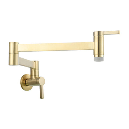 Rynx | 1-handle brushed nickel widespread faucet 1 hole wall-mounted bathroom faucet with brass