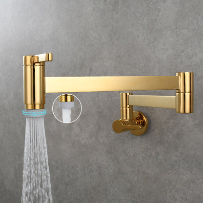 Rynx | 1-handle brushed nickel widespread faucet 1-hole wall-mounted bathroom faucet with brass