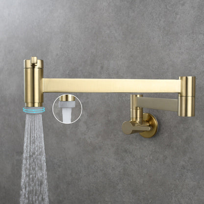 Rynx | 1-handle brushed nickel widespread faucet 1 hole wall-mounted bathroom faucet with brass