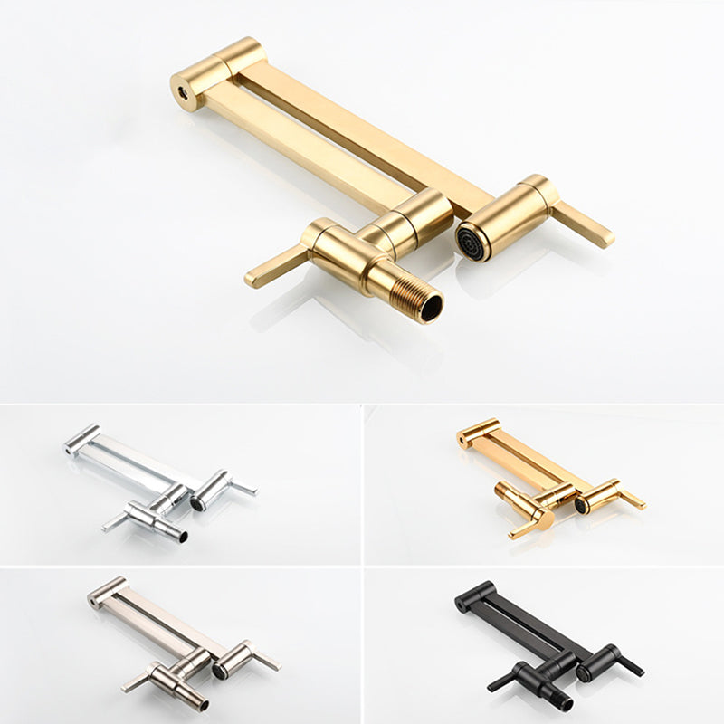 Rynx | 1-handle brushed nickel widespread faucet 1-hole wall-mounted bathroom faucet with brass