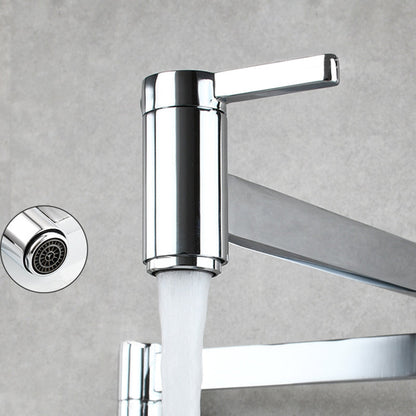 Rynx | 1-handle brushed nickel widespread faucet 1-hole wall-mounted bathroom faucet with brass