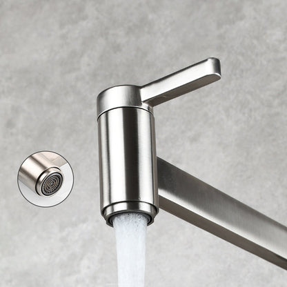Rynx | 1-handle brushed nickel widespread faucet 1 hole wall-mounted bathroom faucet with brass
