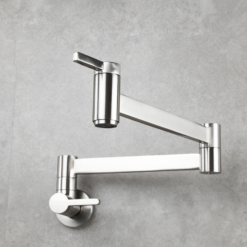 Rynx | 1-handle brushed nickel widespread faucet 1-hole wall-mounted bathroom faucet with brass