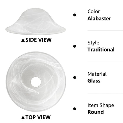 Rynx | Lhlyclx Antique Alabaster Floor Lamp Shade Replacement - 12'' White Torchiere Shade