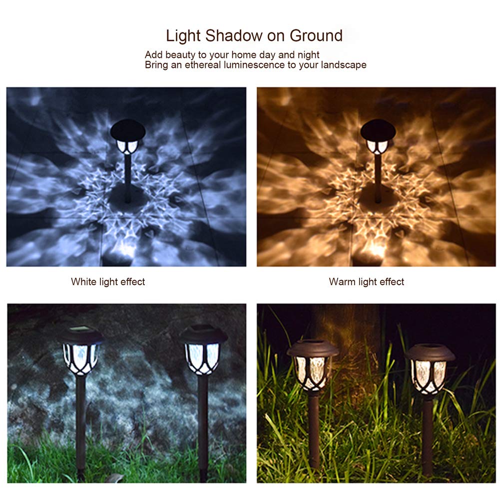 Rynx | Excmark 10 Pack Solar Path Light - Black Solar Garden Light for Walkway