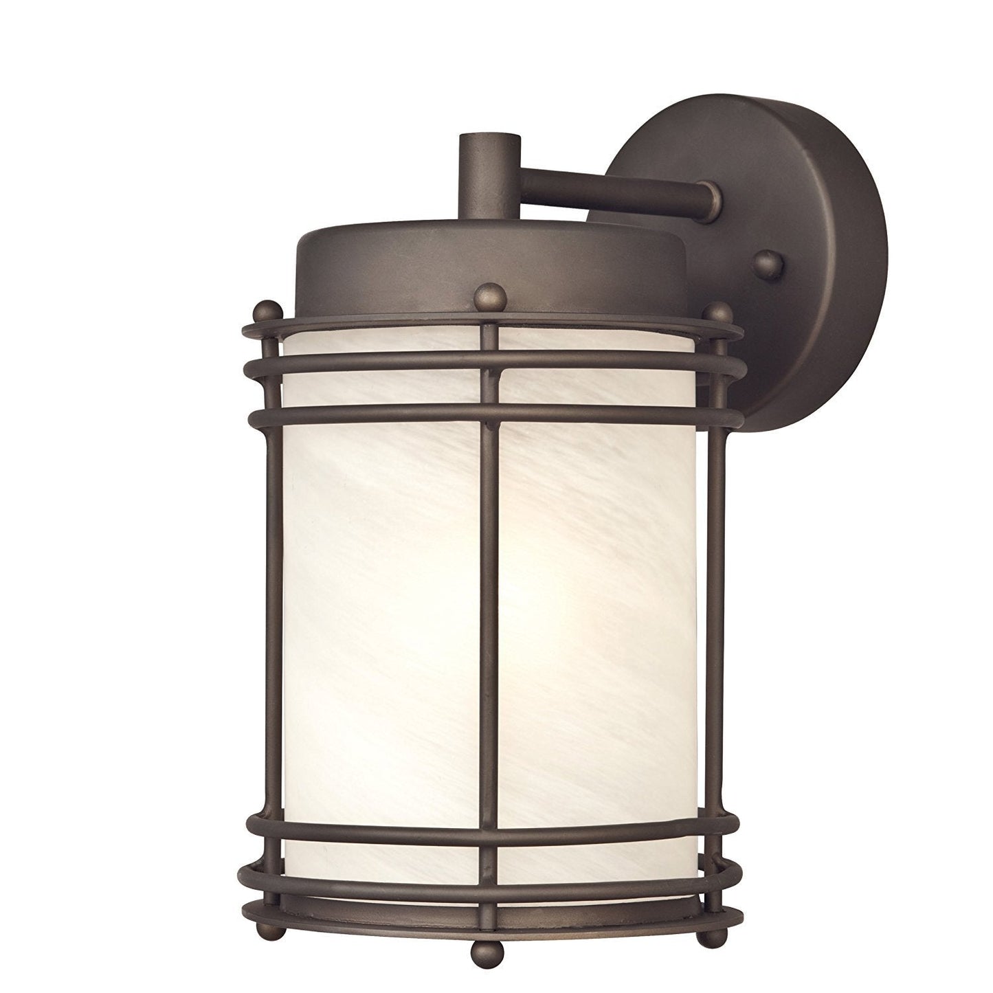 Rynx | Westinghouse 6230700 Parksville One-Light Outdoor Wall Lamp, Oil Rubbed Bronze Finish with White Alabaster Glass