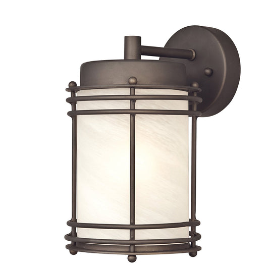 Rynx | Westinghouse 6230700 Parksville One-Light Outdoor Wall Lamp, Oil Rubbed Bronze Finish with White Alabaster Glass