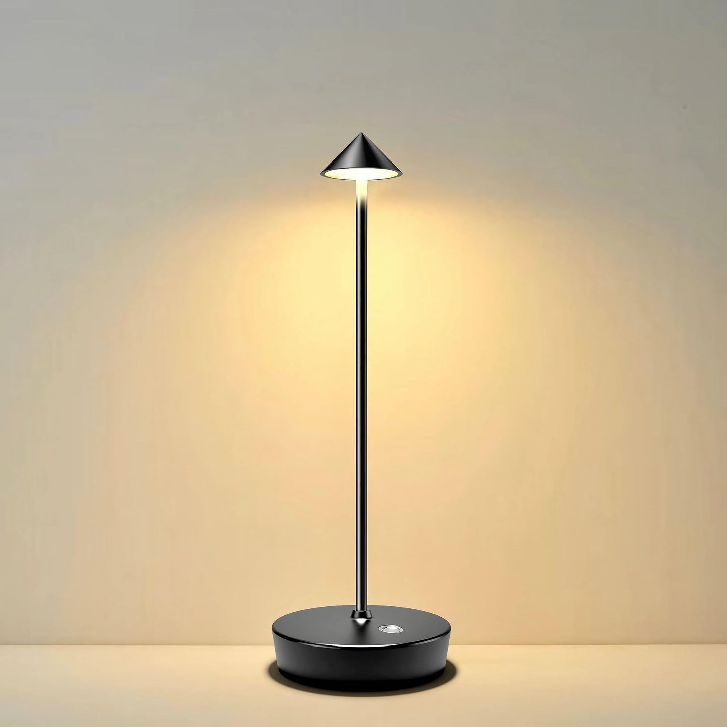 Rynx | Tpczqj Rechargeable Wireless Table Lamp - 6000Mah Led, 3 Color Dimmer, Waterproof - Black
