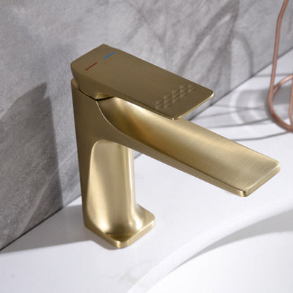 Rynx | Modern Bathroom Faucet Brass Deep Arc Lever Handle with Faucet Hose