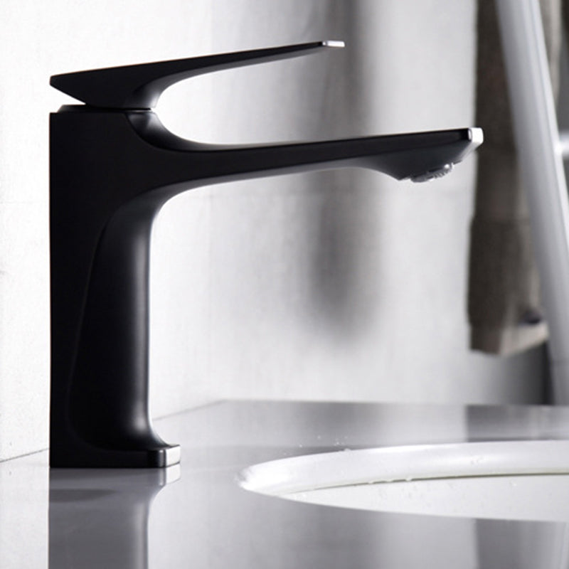 Rynx | Modern Bathroom Faucet Brass Deep Arc Lever Handle with Faucet Hose